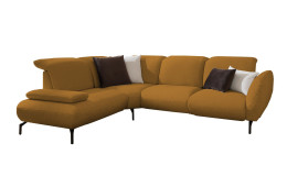 Komfort-Ecksofa vito Bevy, in der Farbausführung Mustard