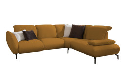 Komfort-Ecksofa vito Bevy, in der Farbausführung Mustard