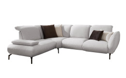 Basis-Ecksofa vito Bevy, in der Farbausführung Silver