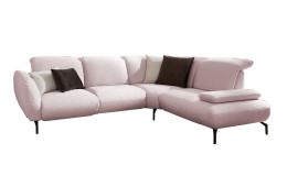 Basis-Ecksofa vito Bevy, in der Farbausführung Rose