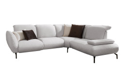Basis-Ecksofa vito Bevy, in der Farbausführung Silver