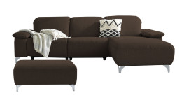 Komfort - Ecksofa Musterring MR 370, in der Farbausführung braun, mit einem Hocker