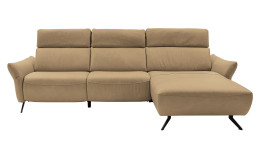 Ecksofa Musterring MR 280 aus Echtleder in der Farbe sand
