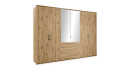 Kleiderschrank set one Henderson im Dekor Eiche-Artisan-Nb. und 2 Spiegeltüren