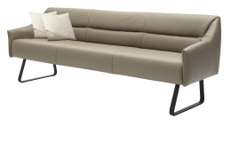 Komfort-Bank Musterring -JustB! SP500 in Echtleder Cloud, seitliche Ansicht