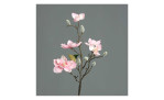 Magnolie 64 cm aus Kunststoff mit rosa Blüten und weißen Applikationen, sowie einen braunen Stiel. Auf einem grauen Hintergrund.