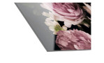 Glasbild Baroque Flowers 30 x 30 cm. Glasbild mit dem Thema - Blumen. Detailansicht der Ecke.