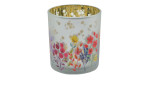 Windlicht 8 cm mit bunten Blumen