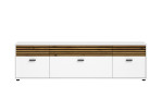 Lowboard Lanzerote, in der Farbausführung Weiß / Evoke oak, Frontansicht
