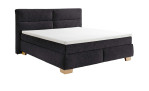 Boxspringbett Cordoba in Anthrazit mit Holzfüßen