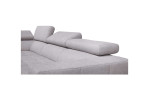 Basis-Ecksofa VIA ARTEON in der Farbe grau, Detailfoto von den Kopfteilverstellungen 