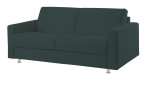 Schlafsofa Mailand komplett zusehen in der Farbe Grün und Chrom Farbenen Füßen. 