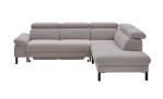 Basis-Ecksofa, in der Farbausführung Silber, Frontansicht