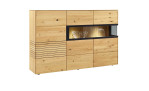 Komfort - Highboard Kulma, in der Farbe  astige Edelkastanie, Seitenansicht