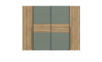Kleiderschrank Niegel, in der Farbkombi. Mauvella oak / Salbeigrün, Frontausführung