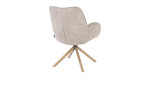 Armlehnstuhl Riley in beige-grau Gestell in Eiche, seitliche Ansicht