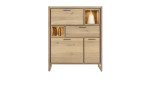 Highboard Nystead in Eichenfurnier inkl. Beleuchtung, Draufsicht