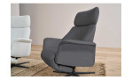 Basis-Relaxsessel 7362 in einem Lederbezug, Farbausführung Briket, Seitlich