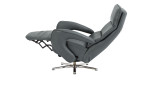 Relaxsessel Everett in einerm Echtlederbezug in Steel. Mit gezeigter Funktion