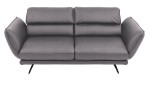 Basis-Sofa Honduras in einem Echtlederberzug in Granit.
