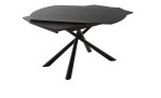 Esstisch Nizza mit Tischplatte aus Keramik & Sicherheitsglas in Schwarz und matt-schwarzem Metall-Gestell, Funktion 