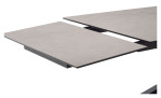 Esstisch Triest Tischplatte aus Keramik und Sicherheitsglas, Ausführung Anthrazit, Gestell aus Metall in Schwarz matt, Funktion