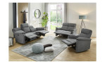 Sofa 3-Sitz, 2-Sitz und Sessel Alana mit jeweils halb- sowie vollausgefahrener Relaxfunktion, Millieubild