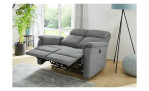 Sofa 3-Sitz Alana, in dem Stoff Chenille grau, Millieubild, Ansicht in ausgefahrener Relaxposition