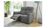 Sofa 3-Sitz Alana, in dem Stoff Chenille grau, Millieubild, Ansicht auf linksseitig ausgefahrener Relaxfunktion