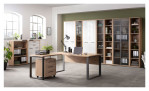 Schreibtisch Design-Office mit einer Tischplatte in Artisan Eiche und einem anthraziten Fuß. Mit den passenden Möbeln