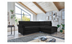 Ecksofa plano|FORM Dale in der Farbausführung Schwarz, in einem Raum stehend