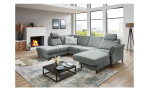 Ecksofa plano|FORM Lirio in der Farbe Steel mit der Funktion in der Ottomane