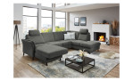 Ecksofa plano|FORM Lirio in der Farbe Anthrazit mit der Funktion in der Ottomane