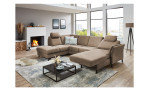 Ecksofa plano|FORM Lirio in der Farbe Camel mit der Funktion in der Ottomane