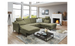 Ecksofa plano|FORM Lirio in der Farbe Grün mit der Funktion in der Ottomane