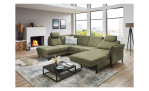 Ecksofa plano|FORM Lirio in der Farbe Grün mit der Funktion in der Ottomane