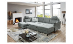 Ecksofa plano|FORM Lirio in der Farbe Steel mit der Schlaffunktion