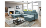 Ecksofa plano|FORM Lirio in der Farbe Ice in einem Raum stehend