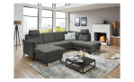 Ecksofa plano|FORM Lirio in der Farbe Anthrazit in einem Raum stehend