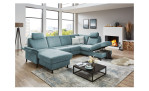 Ecksofa plano|FORM Lirio in der Farbe Ice mit dem offenen Stauraum
