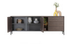 Sideboard Trenton in der Farbe Natur mit geöffneten Türen