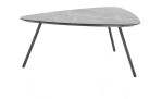 Couchtisch Niora mit Tischplatte in Marmor Dekor und drei Tischbeinen in Graphit