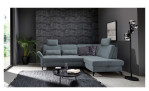 Basis-Ecksofa Westminister in der Farbe Blau in einem Raum stehend