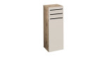 Seitenschrank Sylt in der Farbausführung Sand tiefzieh / Viking oak, Schrägansicht