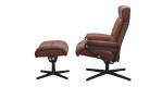 Relaxsessel mit Hocker Stressless Tokyo M Cross, Bezug Noblesse Echtleder Tigereye, Gestell: Aluminium Mattschwarz, Seitenansicht