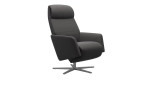 Relaxsessel Stressless Scott Power Sirius mit Bezug aus Paloma Echtleder in Rock und Gestell aus Metall 