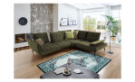 Komfort-Ecksofa vito Ticona, in der Farbausführung Olive mit der Rückenverstellung