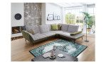 Komfort-Ecksofa vito Ticona, in der Farbausführung Silver / Olive mit der Rückenverstellung