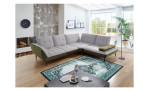 Komfort-Ecksofa vito Ticona, in der Farbausführung Silver / Olive ohne Kissen