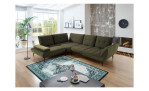 Basis-Ecksofa vito Ticona, in der Farbe Olive, in einem Raum stehend